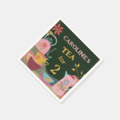 Whimsical Tea voor twee 2e verjaardag Servet (Hoek)