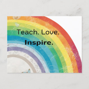 Whimsical Teach Love Inspireren Rainbow Teacher Briefkaart
