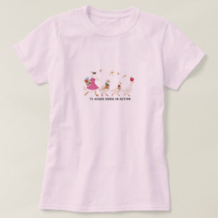 Whimsical Teacher Goose in Action & Student Ganzen T-shirt