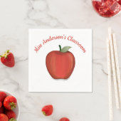 Whimsical Teacher Red Apple Cute Custom Servet (Insitu)