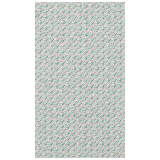 Whimsical Teal Christmas Trees on Pink Tafelkleed (Voorkant)