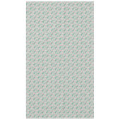 Whimsical Teal Kerstbomen op Roze Tafelkleed (Voorkant)