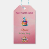 Whimsical Teddy Bear 1st Birthday Gift Label Cadeaulabel (Voorkant)