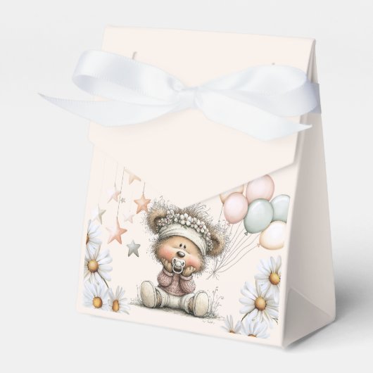 Whimsical Teddy Bear Baby Shower  Bedankdoosjes (Voorkant Zijde)