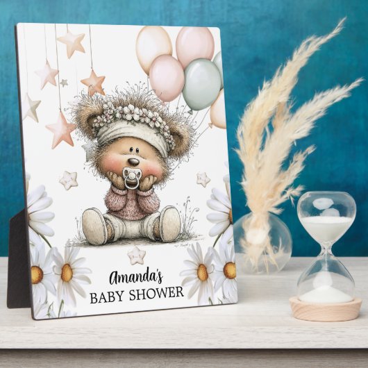 Whimsical Teddy Bear Baby Shower  Fotoplaat (Zijkant)