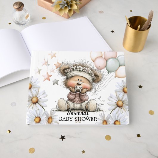Whimsical Teddy Bear Baby Shower  Gastenboek (Voorkant open)