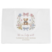 Whimsical Teddy Bear Baby Shower Gift Carrier Groot Cadeauzakje (Voorkant)