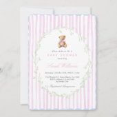 Whimsical Teddy Bear Baby shower Girl Kaart (Voorkant)