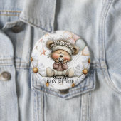 Whimsical Teddy Bear Baby Shower  Ronde Button 4,0 Cm (In situ)