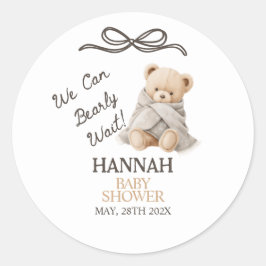Whimsical Teddy Bear Baby Shower  Ronde Sticker