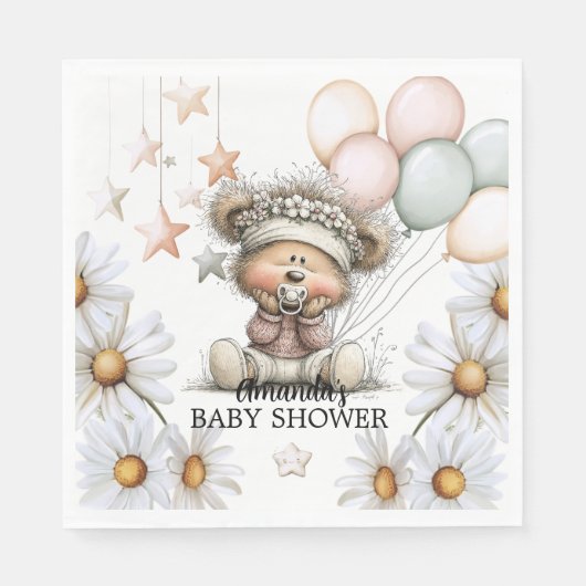 Whimsical Teddy Bear Baby Shower  Servet (Voorkant)
