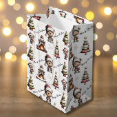 Whimsical Teddy Bear Christmas White Background Medium Cadeauzakje