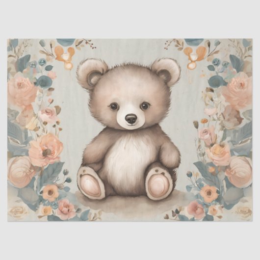 Whimsical Teddy Bear Decoupage Tissuepapier (Voorkant)