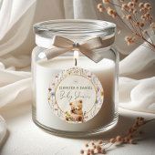 Whimsical Teddy Bear Floral Baby shower Favoriet Ronde Sticker