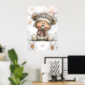 Whimsical Teddy Bear  Poster (Thuiskantoor)
