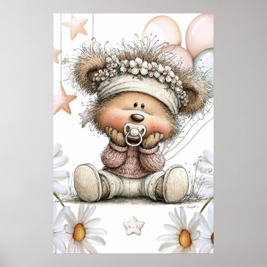 Whimsical Teddy Bear  Poster (Voorkant)