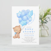Whimsical Teddy Boys Baby shower Uitnodiging (Staand voorkant)