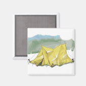 Whimsical Tent Illustratie Magnet (Voorkant / Achterkant)