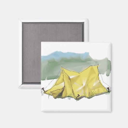 Whimsical Tent Illustratie Magnet (Voorkant / Achterkant)