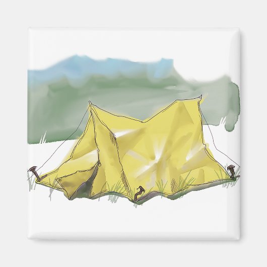 Whimsical Tent Illustratie Magnet (Voorkant)