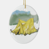 Whimsical Tent Illustration kerstversiering Keramisch Ornament (Rechts)