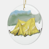 Whimsical Tent Illustration kerstversiering Keramisch Ornament (Links)