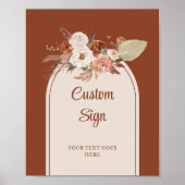 Whimsical Terracotta Pampas Sage Boho Arch Custom Poster (Voorkant)