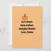 Whimsical Thanksgiving-diner  Kaart (Achterkant)