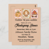 Whimsical Thanksgiving Dinner Invitation Briefkaart (Voorkant / Achterkant)
