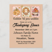 Whimsical Thanksgiving Dinner Invitation Briefkaart (Voorkant)