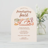 Whimsical Thanksgiving Friendsgiving Dinner ARCH Kaart (Staand voorkant)