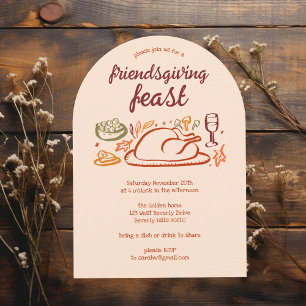 Whimsical Thanksgiving Friendsgiving Dinner ARCH Kaart