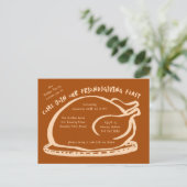 Whimsical Thanksgiving Friendsgiving Dinner Custom Briefkaart (Staand voorkant)