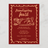 Whimsical Thanksgiving Friendsgiving Dinner Custom Briefkaart (Voorkant)