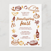 Whimsical Thanksgiving Friendsgiving Dinner Custom Briefkaart (Voorkant)