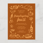 Whimsical Thanksgiving Friendsgiving Dinner Custom Briefkaart (Voorkant)