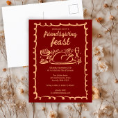 Whimsical Thanksgiving Friendsgiving Dinner Custom Briefkaart