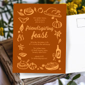 Whimsical Thanksgiving Friendsgiving Dinner Custom Briefkaart