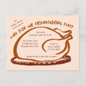 Whimsical Thanksgiving Friendsgiving Dinner Custom Briefkaart (Voorkant)