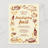 Whimsical Thanksgiving Friendsgiving Dinner Custom Briefkaart (Voorkant)