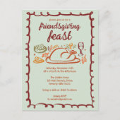 Whimsical Thanksgiving Friendsgiving Dinner Custom Briefkaart (Voorkant)