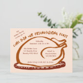 Whimsical Thanksgiving Friendsgiving Dinner Custom Kaart (Staand voorkant)
