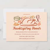 Whimsical Thanksgiving Friendsgiving Dinner Custom Kaart (Voorkant)