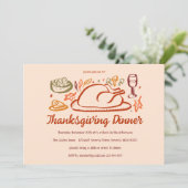 Whimsical Thanksgiving Friendsgiving Dinner Custom Kaart (Staand voorkant)