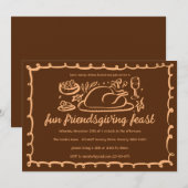 Whimsical Thanksgiving Friendsgiving Dinner Custom Kaart (Voorkant / Achterkant)