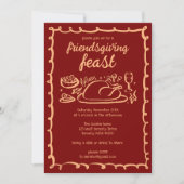 Whimsical Thanksgiving Friendsgiving Dinner Custom Kaart (Voorkant)