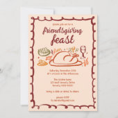 Whimsical Thanksgiving Friendsgiving Dinner Custom Kaart (Voorkant)