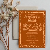 Whimsical Thanksgiving Friendsgiving Dinner Custom Kaart
