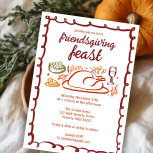 Whimsical Thanksgiving Friendsgiving Dinner CUSTOM Kaart