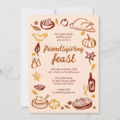 Whimsical Thanksgiving Friendsgiving Dinner Custom Kaart (Voorkant)